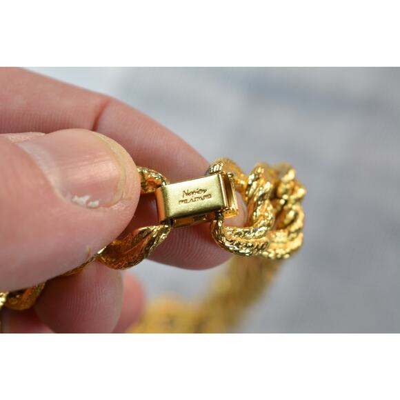 vintage Napier gold-tone double link chain necklace - Picture 3 of 6